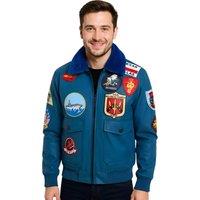 Infinity Leather Men's Top Gun A2 Leather Bomber Jacket-Perth in Brown | Size: Large