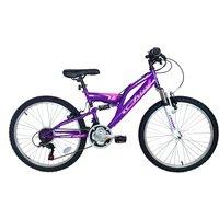 Dallingridge Women's Chic Junior Girls Full Suspension Mountain Bike, 24 Wheel - Purple | Size: 24 inches