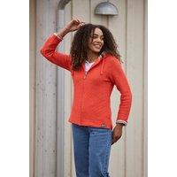 Weird Fish Women's Chicoa Full Zip Macaroni Hoodie in Coral | Size: 16