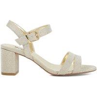 Dune London Women's Wide Fit 'Merisa' Sandals in Gold | Size: 7