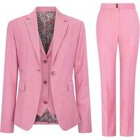 Infinity Leather Women's 3 Piece Tailored Fit Plain Pink Formal Office Suit | Size: 10