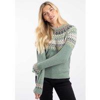 Weird Fish Women's Lowell Fair Isle Jumper in Green | Size: 22