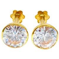 Raina Jewels Women's 22ct Yellow Gold Round Bezel Children's Stud Earrings 4mm