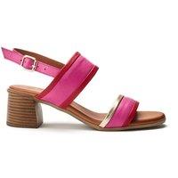 Moda In Pelle Women's 'Luzula' Leather Heeled Sandals in Pink | Size: 4
