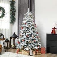 HOMCOM Artificial Christmas Tree with Branches, Hinged Xmas Tree in Green | Size: 5ft