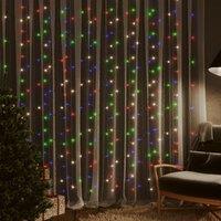 Berkfield Home LED Curtain Fairy Lights 3x3m 300 LED Colourful 8 Function