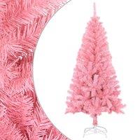 Berkfield Home Artificial Christmas Tree with Stand Pink 150 cm PVC