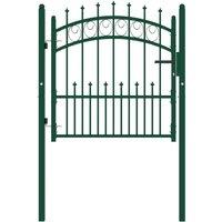 Berkfield Home Fence Gate with Spikes Steel 100x100 cm Green