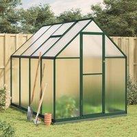 Berkfield Home Greenhouse with Base Frame Green 224x169x202 cm Aluminium | Size: 224 x 169 x 202 cm
