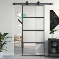 Berkfield Home Sliding Door Black 90x205 cm Tempered Glass & Aluminium