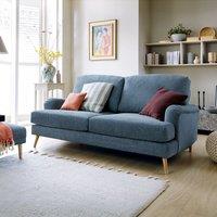 Abakus Direct Harper 3-Seater Sofa - Durable & Easy Clean Upholstery in Dark Blue