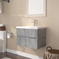 Berkfield Home Sink Cabinet with Built-in Basin Grey Sonoma Engineered Wood