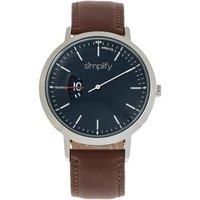 Simplify The 6500 Leather-Band Watch in Brown