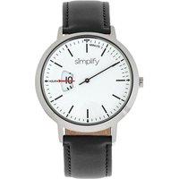 Simplify The 6500 Leather-Band Watch in White