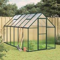 Berkfield Home Greenhouse with Base Frame Green 334x169x195 cm Aluminium | Size: 334 x 169 x 195 cm
