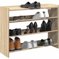 Berkfield Home Shoe Rack Sonoma Oak 80x25x62 cm Engineered Wood in Brown | Size: 80 x 25 x 62 cm
