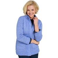 Chums Women's Fleece Lined Front Pocket Zip Cardigan in Blue | Size: 16-18