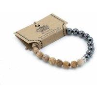 KDMD Women's Faceted Gemstone Bracelet - Magnetic Picture Jasper in Brown