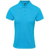 Premier Women's Coolchecker Plus Piqu Polo With CoolPlus in Turquoise | Size: Medium