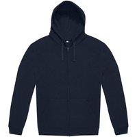B&C Men's Relaxed Fit Full Zip Hooded Sweatshirt with 2 Side Pockets in Navy | Size: XS