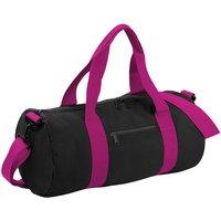 Bagbase Men's Plain Varsity Barrel Duffle Bag (20 Litres) in Black