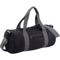 Bagbase Men's Plain Varsity Barrel Duffle Bag (20 Litres) in True Black