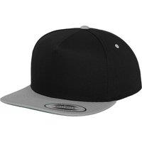 Flexfit by Yupoong Men's Classic 5 Panel Two Tone Snapback Cap in Black