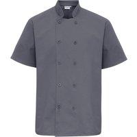 Premier Men's Short Sleeved Chefs Jacket Workwear in Dark Grey | Size: 5XL