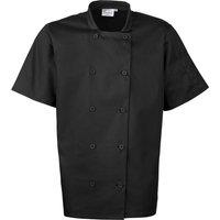 Premier Men's Short Sleeved Chefs Jacket Workwear in Black | Size: 5XL