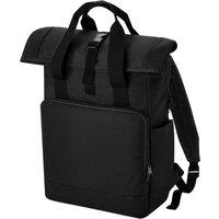 Bagbase Men's Roll Top Twin Handle Backpack in Black