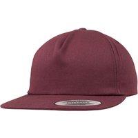 Yupoong Men's Flexfit Unstructured 5 Panel Snapback Cap in Maroon