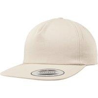 Yupoong Men's Flexfit Unstructured 5 Panel Snapback Cap in Khaki