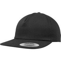 Yupoong Men's Flexfit Unstructured 5 Panel Snapback Cap in Black