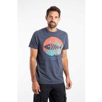 Weird Fish Men's Explorer Front Print Graphic T-Shirt in Navy | Size: 4XL