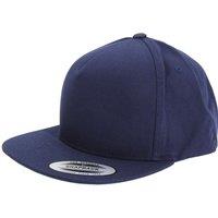 Yupoong Men's Flexfit Plain Classic 5 Panel Snapback Cap Pack of 2 in Navy