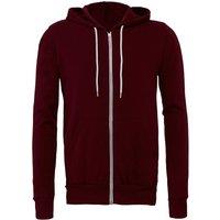 Bella + Canvas Men's Fleece Full Zip Hoodie in Maroon | Size: XS