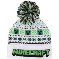 Minecraft Men's Creeper Pom Pom Skiing Beanie in White
