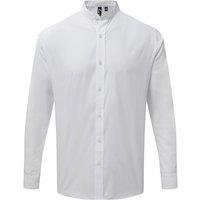 Premier Men's Long Sleeve Grandad Shirt in White | Size: 2XL