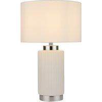 Lighting Collection Ceramic Chrome Table Lamp Table Lamp in White