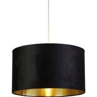 Lighting Collection Black Velvet Brushed Golder Inner Shade Lamp Shade