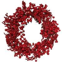 Samuel Alexander 40cm Hanging Red Berry Burst Christmas Wreath