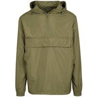 Build Your Brand Men's Basic Pullover Jacket in Olive | Size: 3XL