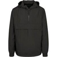 Build Your Brand Men's Basic Pullover Jacket in Black | Size: Large