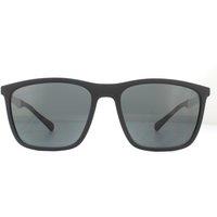 Emporio Armani Men's Rectangle Rubber Black Grey Sunglasses