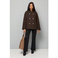 Wallis Women's Petite Grown On Neck Peacoat in Chocolate | Size: 14
