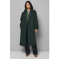 Wallis Women's Double Breasted Car Coat in Green | Size: 14