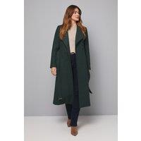 Wallis Women's Belted Maxi Coat in Green | Size: 16