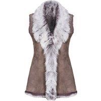 Infinity Leather Women's Toscana Sheepskin Long Gilet-Sorocaba in Taupe | Size: 18