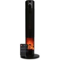Air Pro 33 Oscillating Tower Fan Electric Heater - PTC Ceramic LCD Display in Black