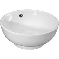 Balterley Bathroom Round Vessel Basin for Countertop Use, White, 410 mm in White